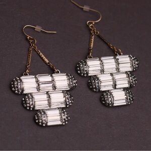 Vintage Lulu Frost Crystal Encrusted Drop Earrings